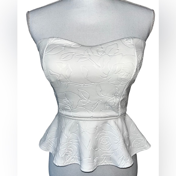 White imprinted floral Tube top - Picture 1 of 2